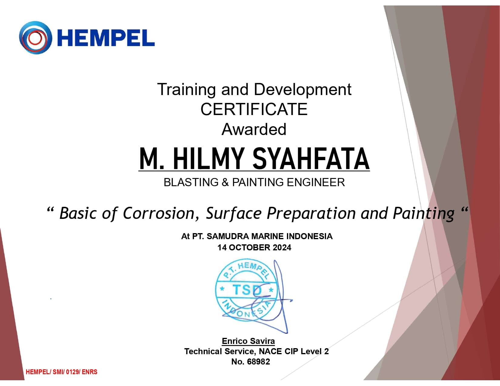 Sertifikasi Hempel Paint School